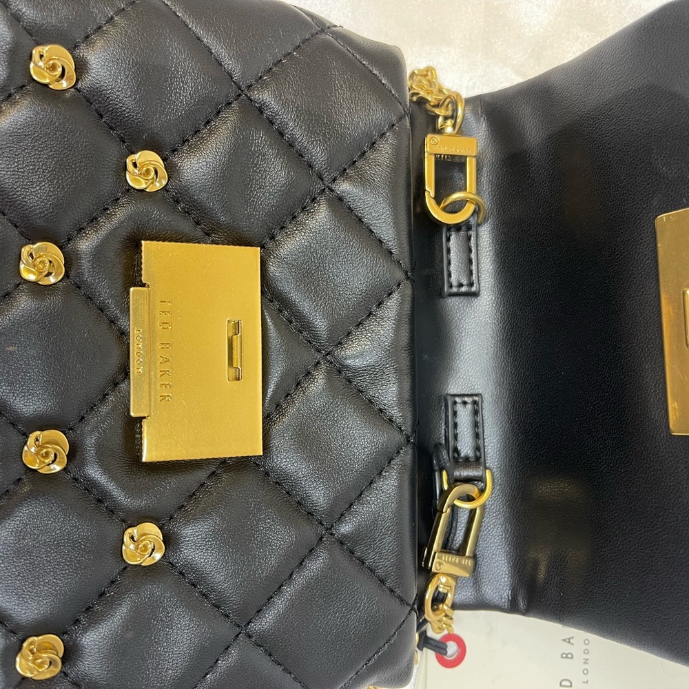 Ted Baker Ginn Quilted Sheep Grain Leather Crossbody Bag NWT - Picture 8 of 12